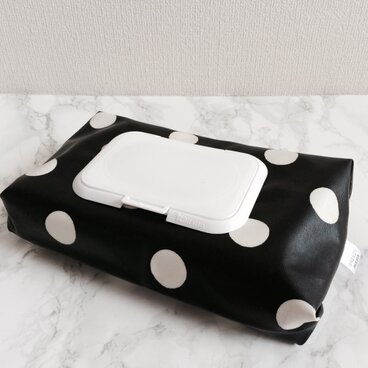 モノトーン ドット柄 おしりふきケース