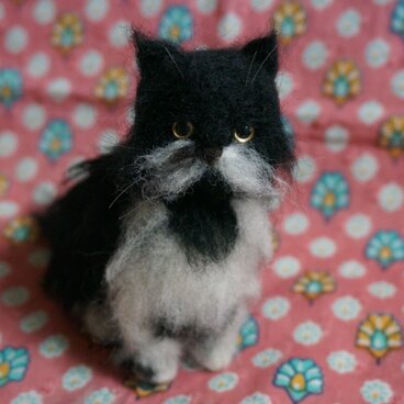 【chamami様オーダー品】白黒 長毛種 ねこさん