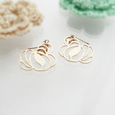 ノット III ピアス，ゴールド