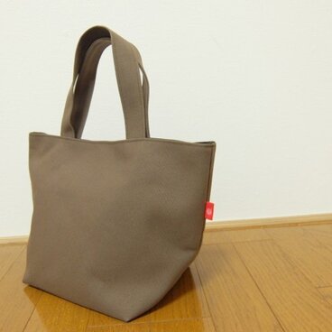 ＜新色＞帆布のスモーキーブラウン色ミニトート