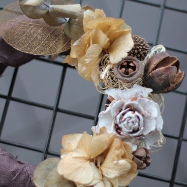 プリザーブドフラワー　ナチュラルリース