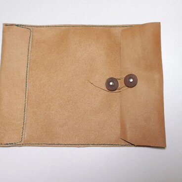 トスカーナ床革のマニラ封筒 A４ファイル対応 水色糸B