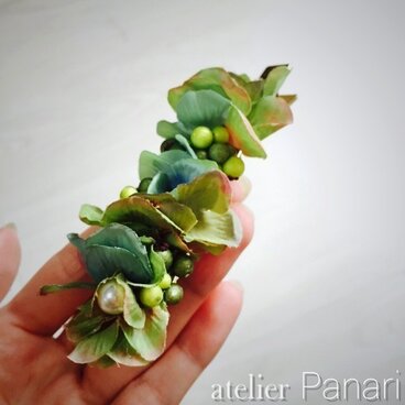 紫陽花クリップ(細)、髪飾り 【SALE】