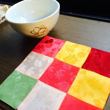 春色ポジャギマット（裏地紺色）