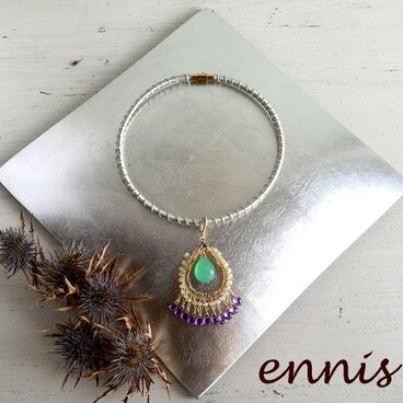 PEACOCK ☆クリソプレーズ・アメシスト ペンダントトップ