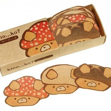 クラフトマッチ箱入りフレークシール＠きのこくま