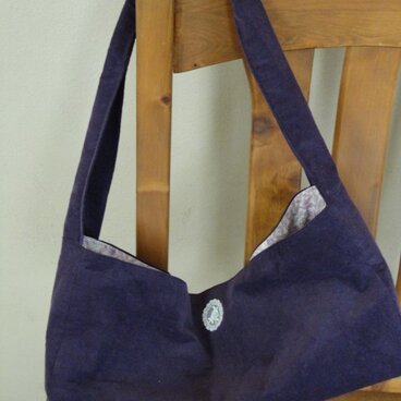 コーデュロイのスクエアバッグ