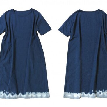 波しぶきのワンピース/インディゴ