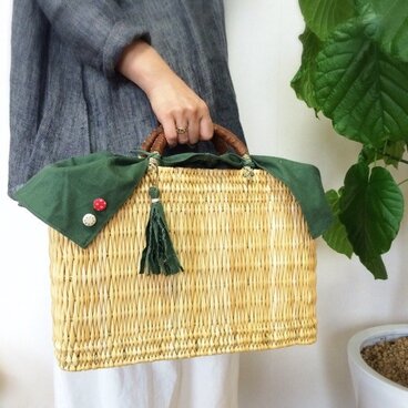 0010 モロッコ スクエア かごバッグ M