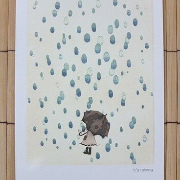 ポストカード　It's raining ２枚入り