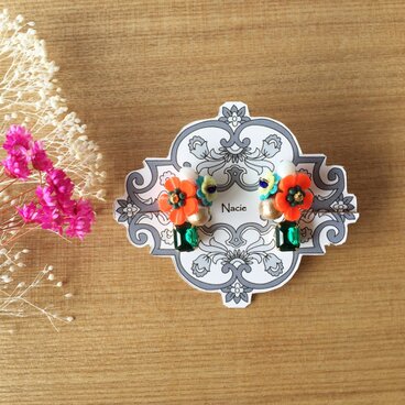 ＊ビンテージ　お花イヤリング＊　Ｎｏ.2