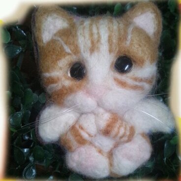 ねこ天使ブローチ