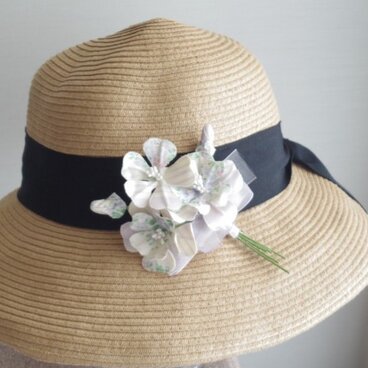 Sold!コットンのカジュアル・コサージュ　アンティークパープル