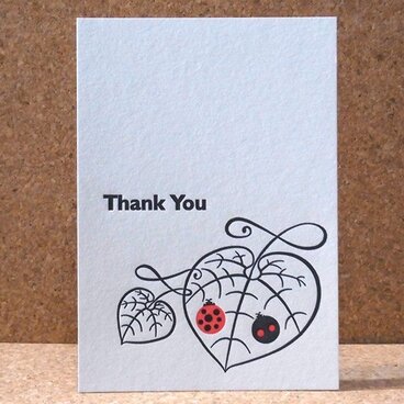 レタープレスカード『桐にてんとう虫』3枚セット