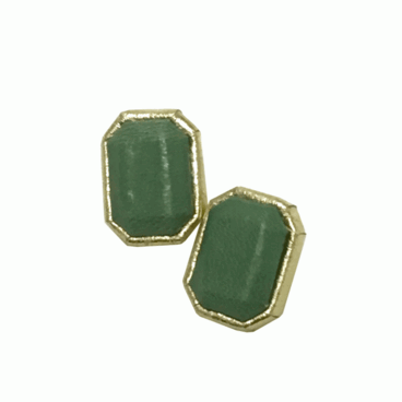 LEATHER JEWEL CLIP EARRINGS