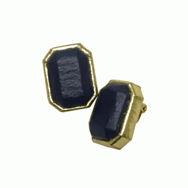 LEATHER JEWEL CLIP EARRINGS
