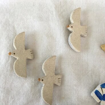 【陶土】ジョナサン／カモメ　ブローチ