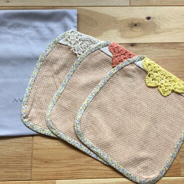 キッズ  汗取りパッド  イエロー×ブルーグレー袋