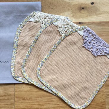 キッズ  汗取りパッド  ラベンダー×ブルーグレー袋