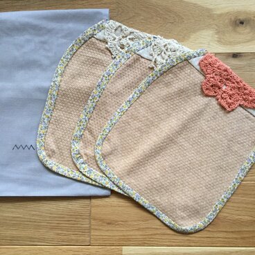 キッズ  汗取りパッド  サーモン×ブルーグレー袋