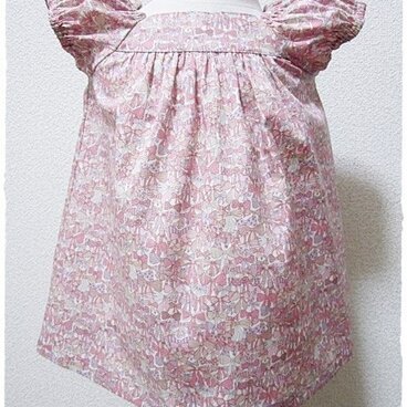 **リバティdeギャザーパフ半袖チュニック**J80