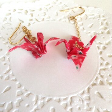 ＊折り鶴ピアス＊