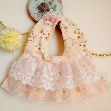 m様オーダー☆ オーガンジーとレース♡プレート柄スタイ