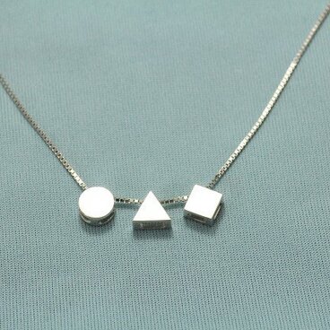 まる・さんかく・しかくSILVER925ペンダント・ネックレス