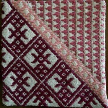 こぎん刺し　コースター①　あずみ野木綿