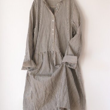 【再販】受注製作　播州織のシャツワンピース