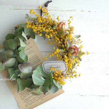 ミモザユーカリのリース*