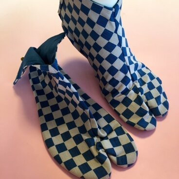 50％OFF!! 藍染TABI 市松×市松 23.0cm