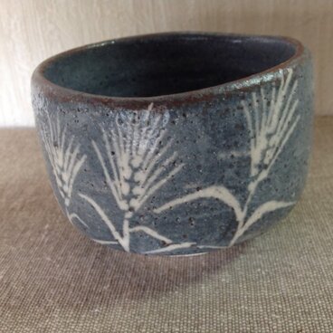 鼠志野焼茶碗（麦秋）