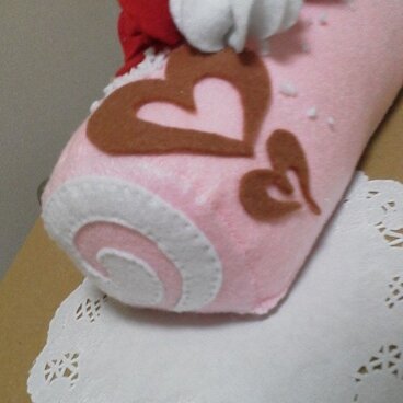 フェルトのデコレーションロールケーキ＊クリスマスに