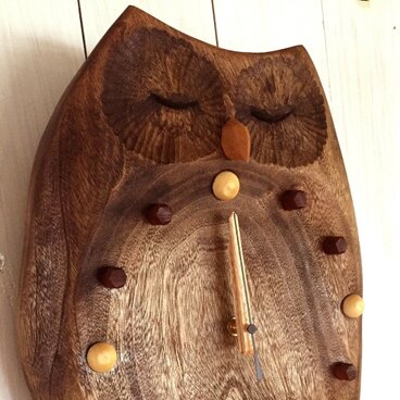 ふくろうの掛時計・瞑想（大）