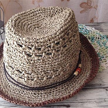 バイカラー、和紙の中折れ帽子【ベージュとブラウン】