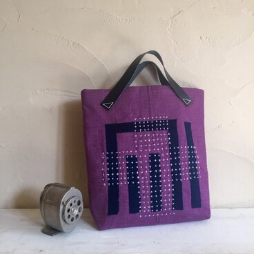 刺し子バッグ「藤袴」