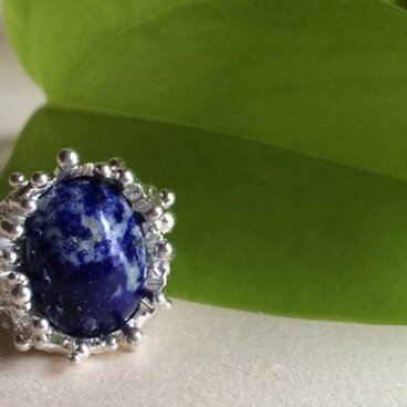 ラピスラズリの水泡リング