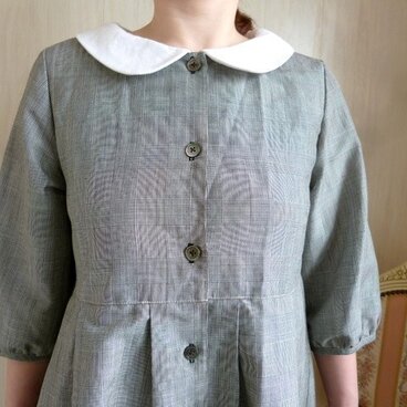 大きいサイズ豊富13～27号●白襟リネン爽やか前開き