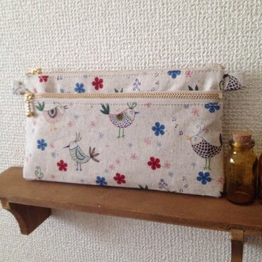 カードポケット付き通帳ケースB YUWA小鳥の囀り