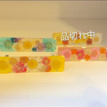 押し花のバレッタ