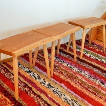 ダイニングベンチ椅子3連・北欧風リビングインテリア S8-ｻｸﾗ