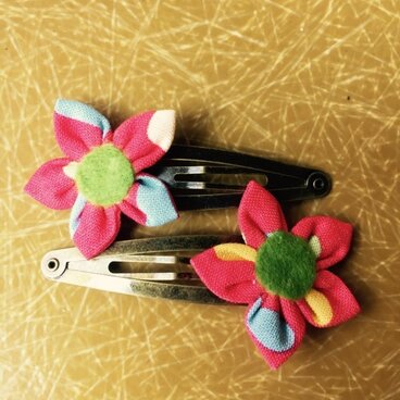 ヘアピン★ピンクのお花★