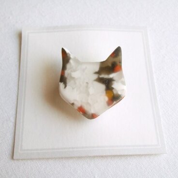 ミケ猫ブローチ