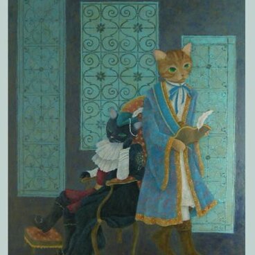 送料無料☆複製画　青い部屋