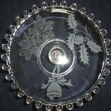 ガラスのケーキ皿・クリスマス