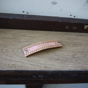 革製ヘアピン　和柄