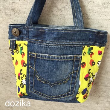 ②今季大注目の柄物バケツ型トート❤️yellow