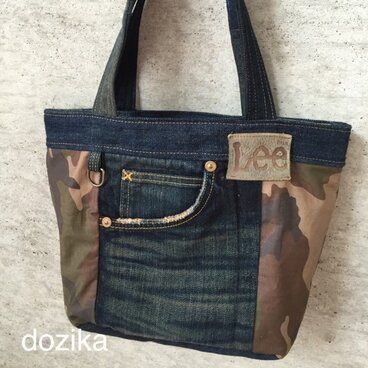 ⑨Lee✖️迷彩の落ち着き感あるバケツ型トート大サイズ