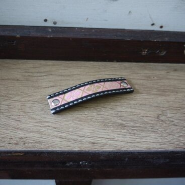 和柄　革製ヘアピン　黒